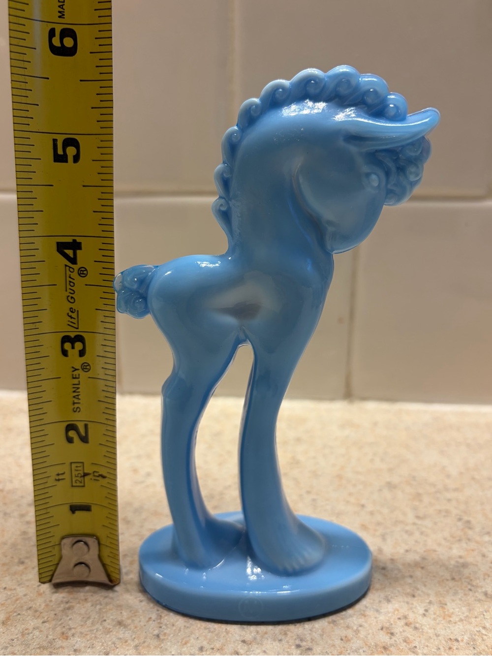 Mosser Blue Milk Glass Decorative Trojan Horse Pony Figurine - Picture 11 of 12